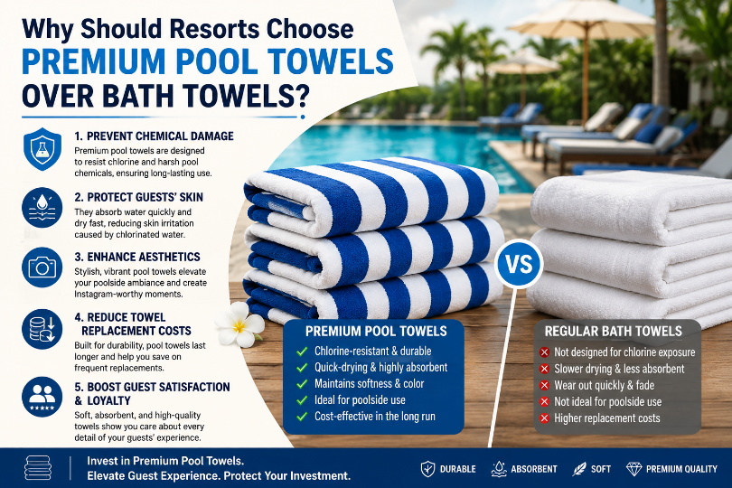 Why Should Resorts Choose Premium Pool Towels Over Bath Towels?